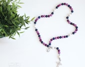 PURPLE Wood Bead Rosary - Catholic Rosary  - Girl Rosary - Wood Bead Rosary - Confirmation Gift - Catholic Gift - First Communion