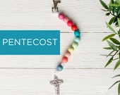 Pentecost Decade Rosary with Clasp - Catholic Rosary  - Wood Bead Rosary - Confirmation Gift - Catholic Gift