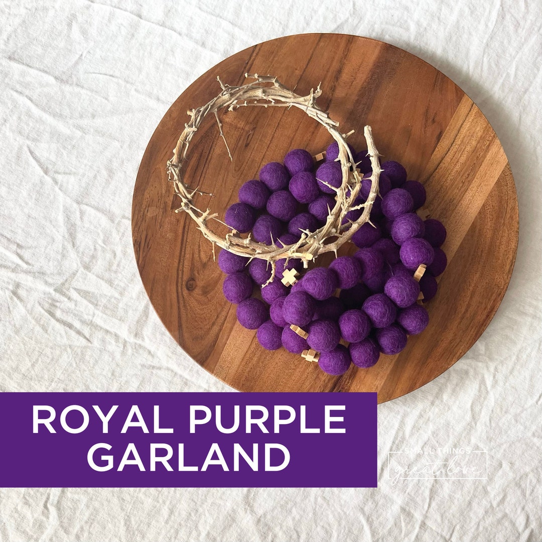 ROYAL PURPLE GARLAND Lent and Advent Garland Felt Ball Garland Lent