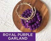 ROYAL PURPLE GARLAND - Lent and Advent Garland - Felt Ball Garland - Lent Decor - Catholic Lent Decor - Advent Decor - Liturgical Living