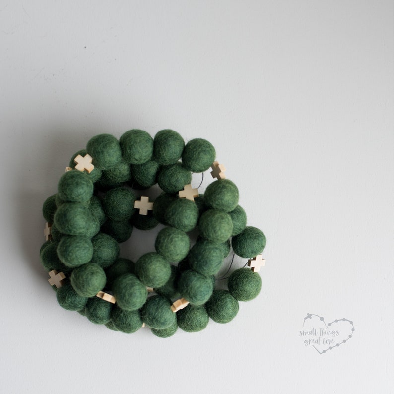 Ordinary Time Garland Green Garland Felt Ball Garland Catholic Decor Liturgical Living Church Seasons Forest Green