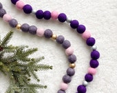 Advent Garland - Pink + Purple Garland - Christmas Decor - Ball Garland - Catholic Decor - Catholic Garland - Liturgical Garland