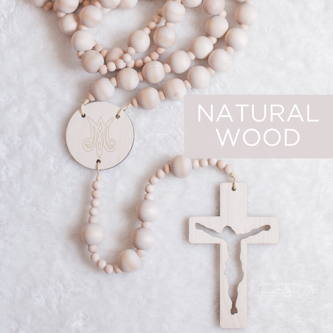 NATURAL WOOD Wall Rosary Wall Rosary Wood Wall Rosary Catholic Gift