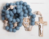Totus Tuus Wall Rosary - Catholic Rosary - Felt Ball Rosary - Wall Rosary - Baptism Gift - Catholic Gift - First Communion Gift