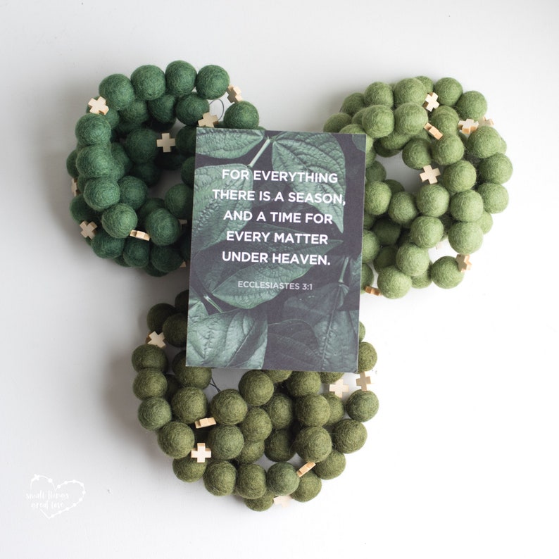 Ordinary Time Garland Green Garland Felt Ball Garland Catholic Decor Liturgical Living Church Seasons image 1