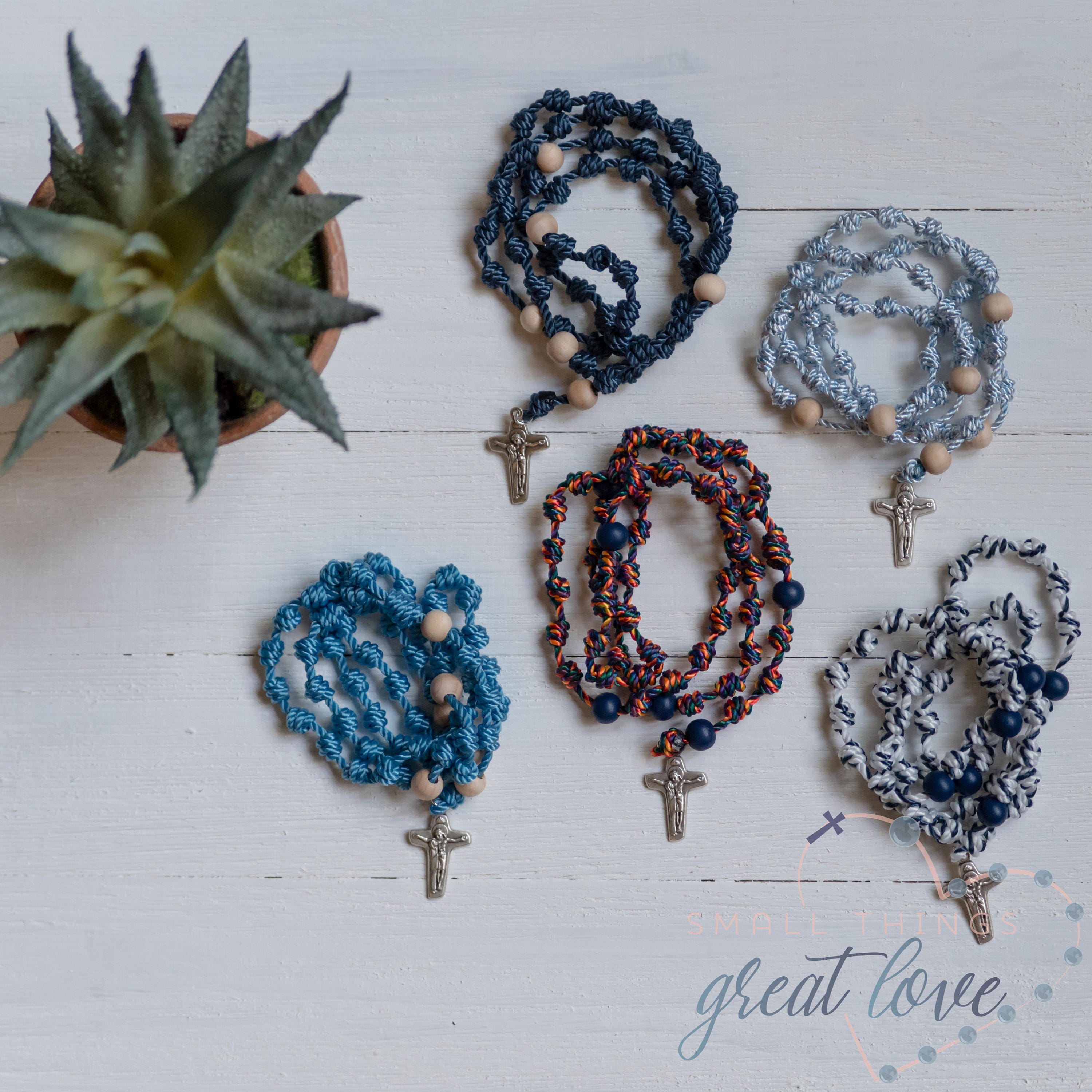 FIVE Knotted Rosaries Catholic Rosary Cord Rosary Knot Etsy