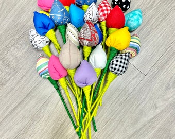Assorted Handmade Fabric Flowers - set of 6 flowers each!
