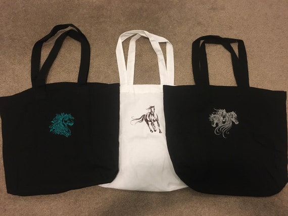 Embroidered tote bag etsy clearance