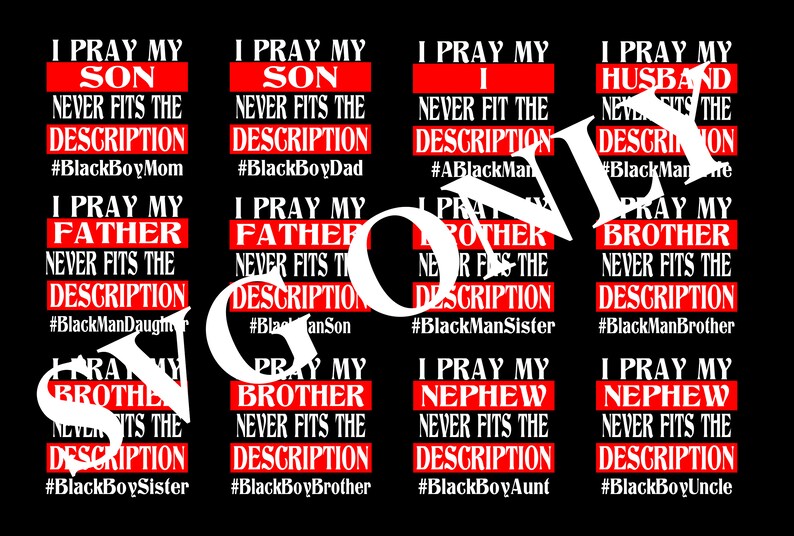 Download I Pray My SON HUSBAND FATHER Black Lives Matter Svg File ...