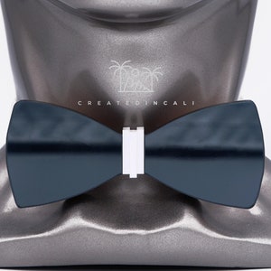 Grey Bowtie, Gray Bowtie, Wooden Bow Tie, Unique Tie, Wedding Tie, Best Man Gift, Mirror Bowtie, Fathers Day Gift, Wedding Tie, Womens Tie