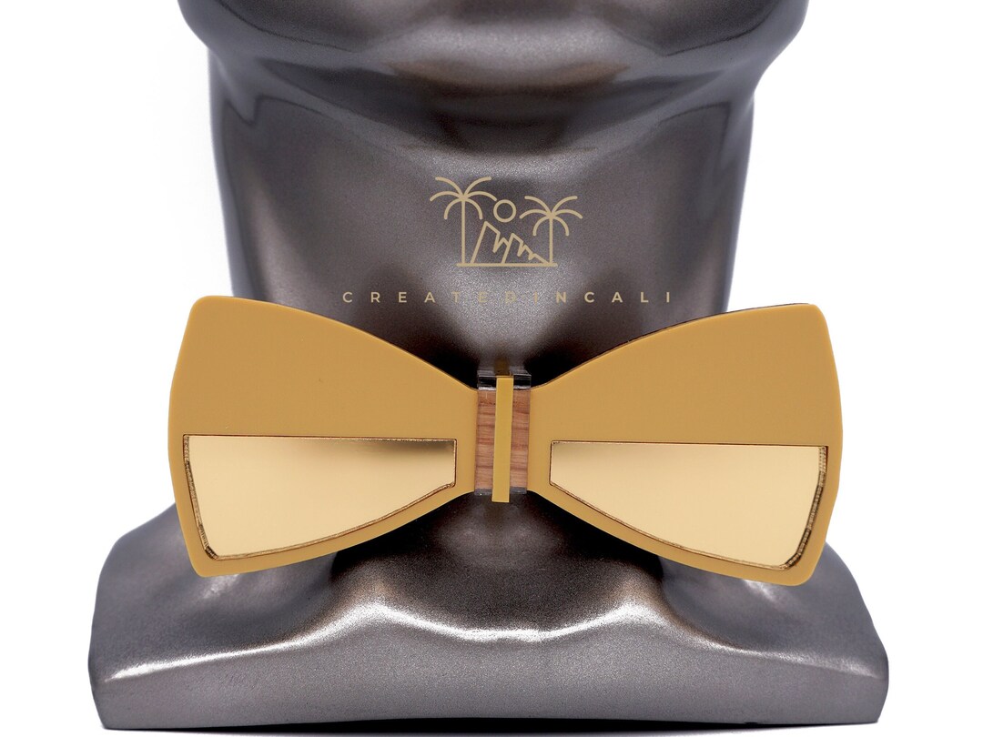 Luxury Golden Alloy & Cotton Bow Tie - Unisex Formal Accessory