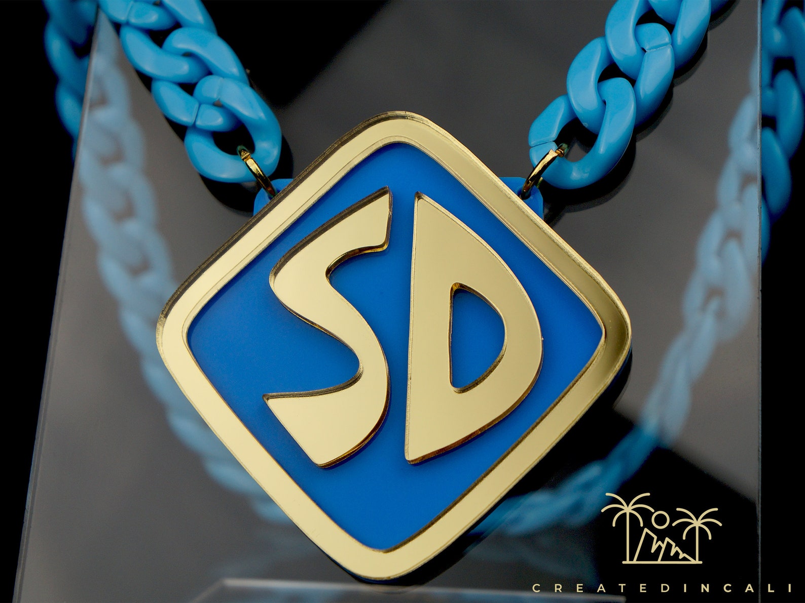 Scooby Doo Acrylic Necklace Blue and Gold Necklace Laser Etsy Australia