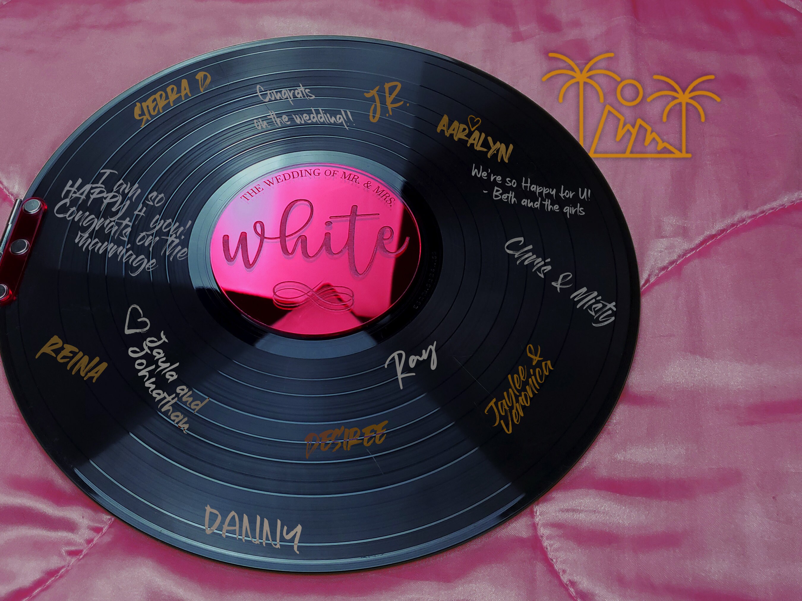 2 Page Vinyl Record Guestbook 12 Record Wedding Guest Etsy