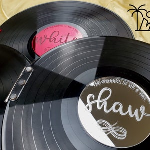 2 page Vinyl Record Guestbook - 12&quot; Record Wedding Guest book