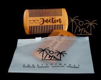 Personalisierter Bartkamm, Geschenk für Papa, Graviertes Geschenk für Bräutigam, Vatertagsgeschenk, Geschenk für Ihn, gravierter Kamm, Holzkamm, Holzkamm