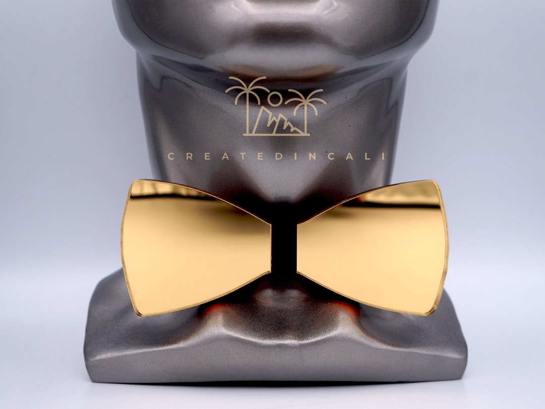 Gold Bowtie, Golden Bow Tie, Mirror Tie, Unique Tie, Womens Bowtie