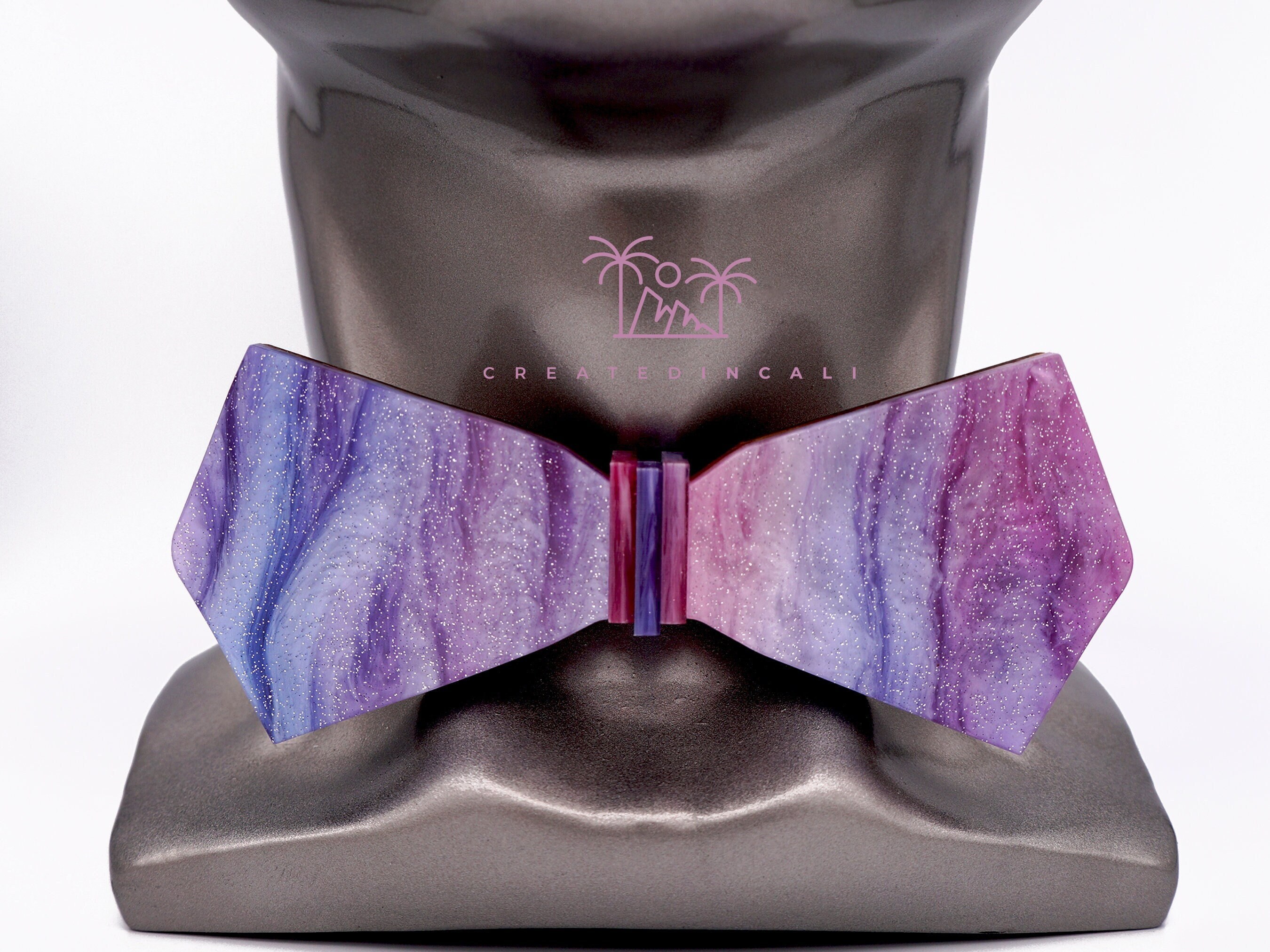 Purple and Pink bowtie, Unique Bowtie, Womens Bowtie, Mens Bowtie, Pink Bowtie, Wooden Bowtie, Groom Gift, Glitter Tie, Gift for him