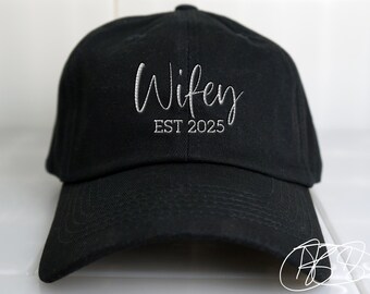 Gestickte schwarze Frau Hut, kundenspezifische Braut Baseballkappe, Braut-Hut, Verlobten Hut, Bachelorette Party Hut, Frau Hut, Flitterwochen Hut, Jungvermählten Hut