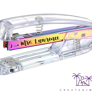 Custom Stapler, Gift for Teacher, Office Gift, Back to school Gift, Engraved office Stapler, Personalized Rainbow Stapler