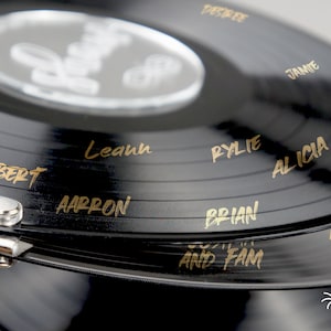 2 page Vinyl Record Guestbook - 12&quot; Record Wedding Guest book - Vintage Wedding Gift - Guest Book for Ceremony