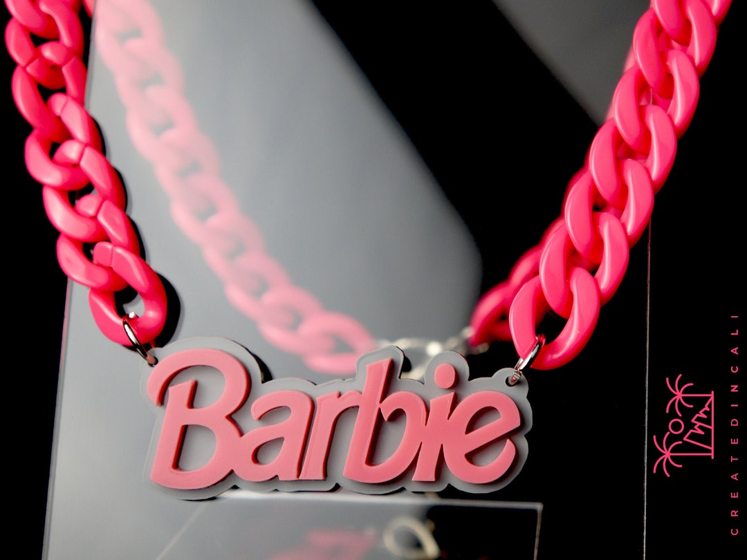 Custom Name Necklace Barbie Font Acrylic Necklace Barbie - Etsy