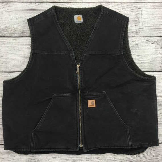 Vintage Carhartt Black Denim Work Vest