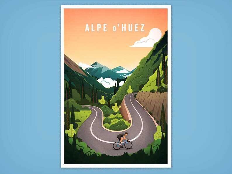 Cycling Print Alpe d'Huez image 2