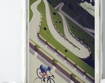 Stelvio Cycling Print