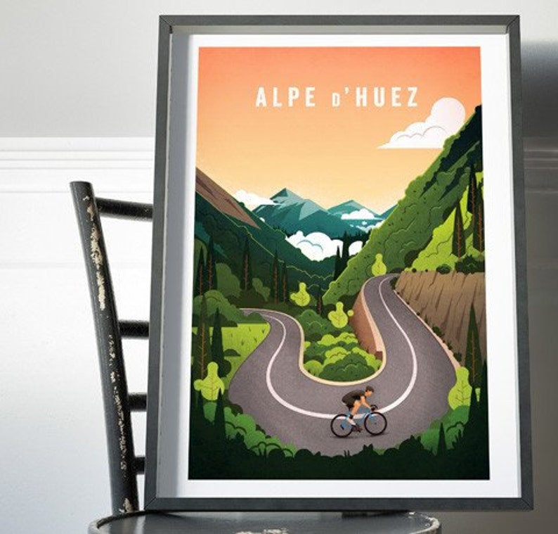 Cycling Print Alpe d'Huez image 1