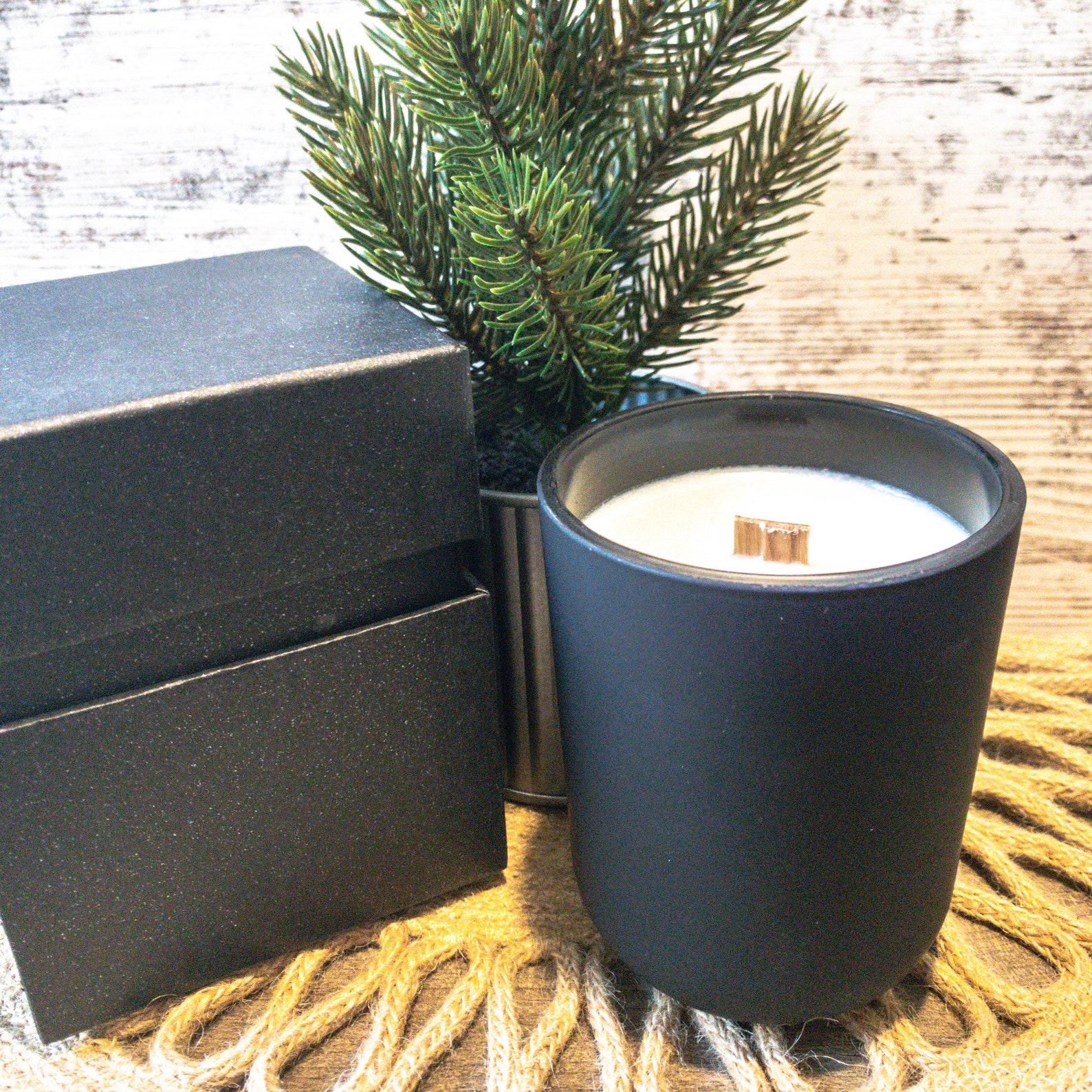 Limited Edition Matte Black Wooden Wick Candle Etsy