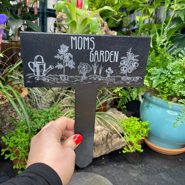 Slate Garden Slate Engraved, personalized garden slate, funny cute garden sign for outside