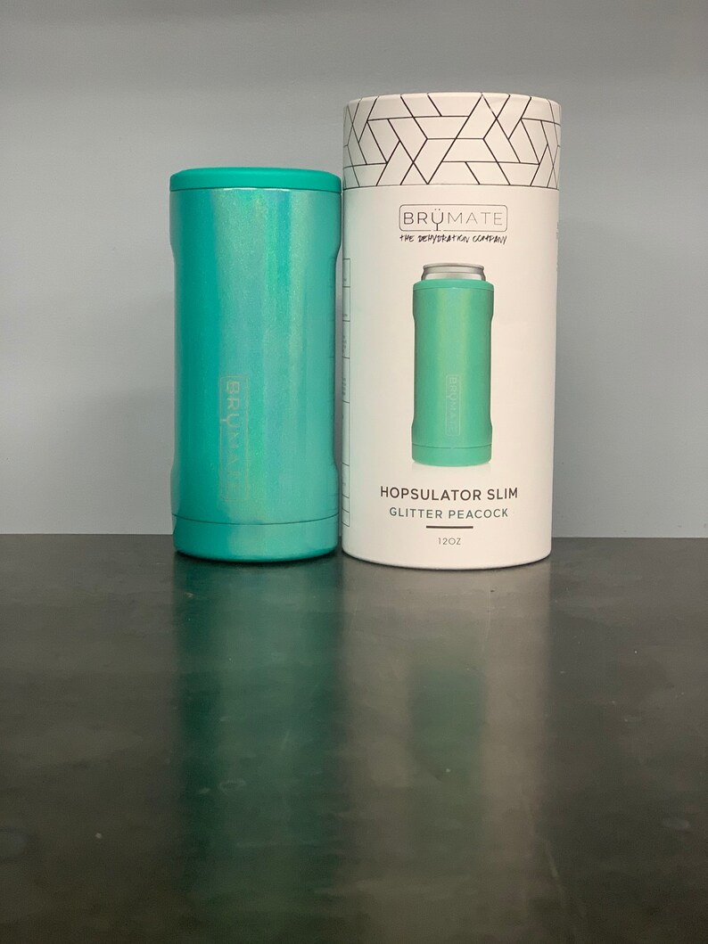 Brumate slim Glitter Peacock Free Name engraved Fast