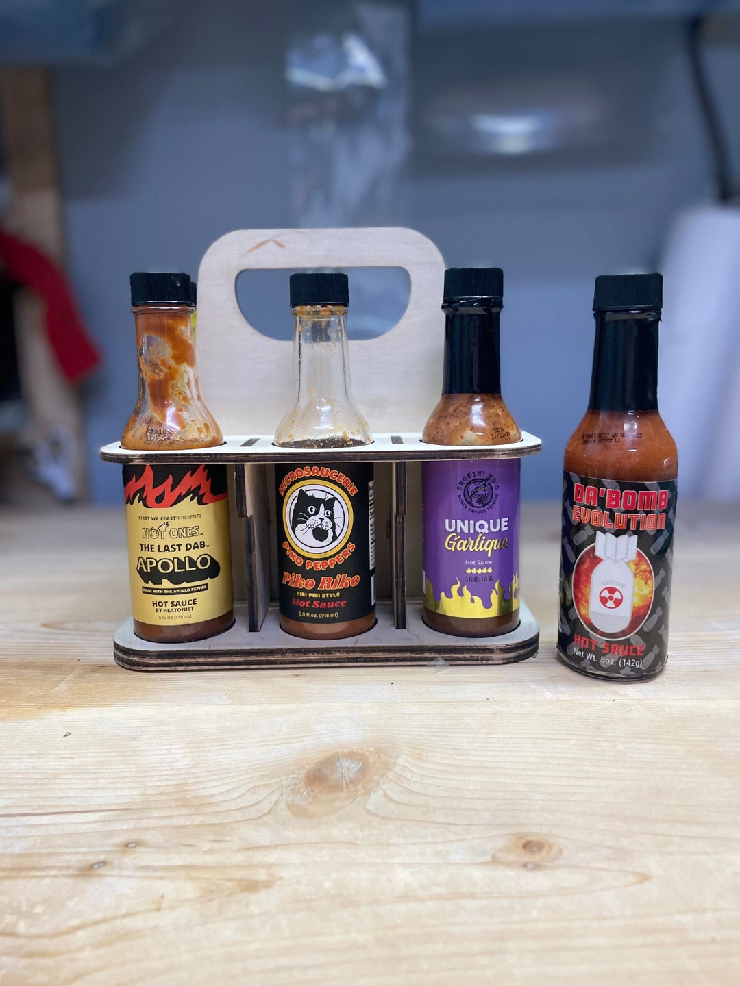 Laser Cut Digital File, Hot Sauce Caddy, Hot Sauce Carrier, Hot Sauce