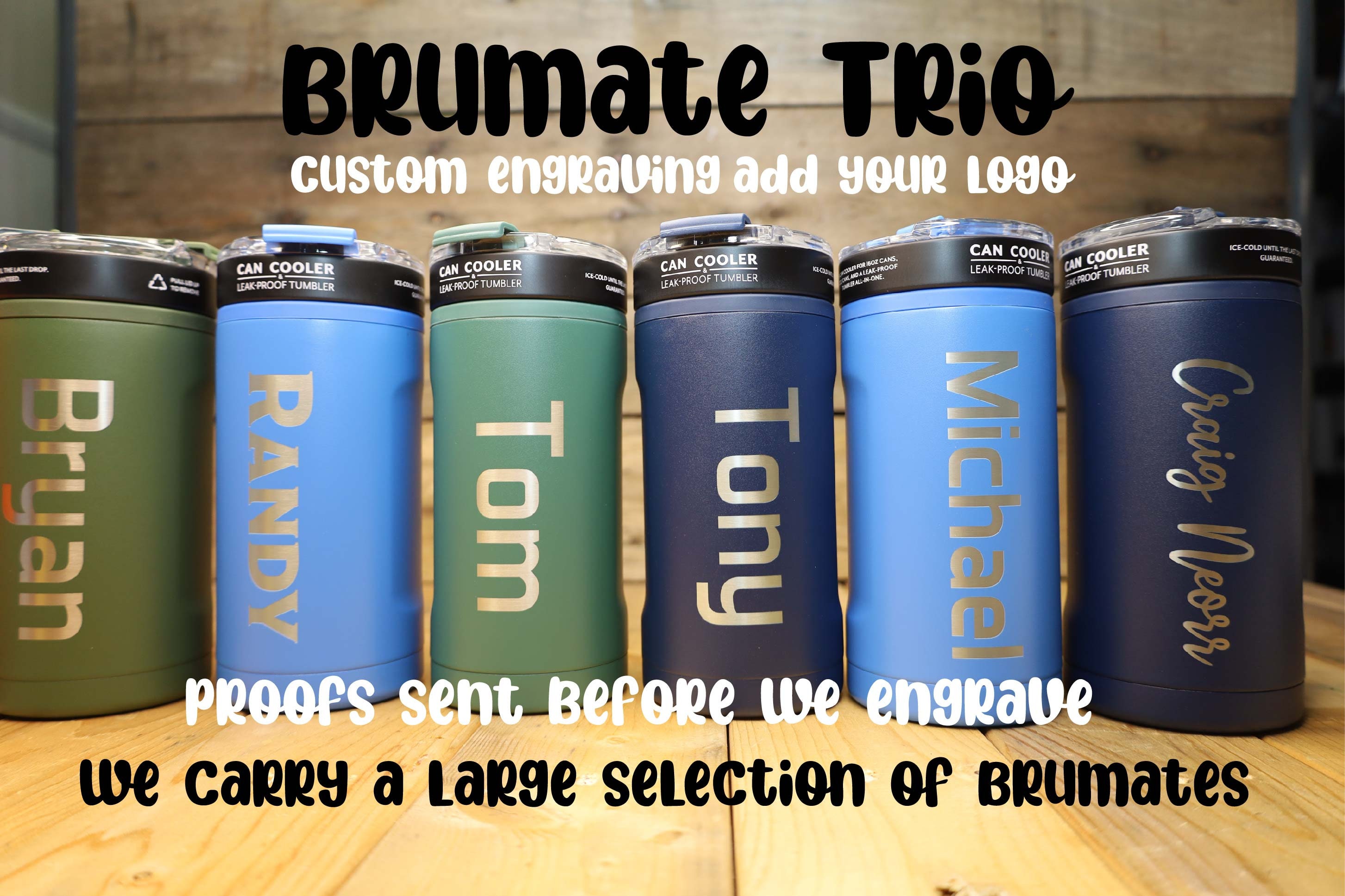 Engraved Personalized Brumate Hopsulator Trio 3-in-1 Beverage Can Cooler 