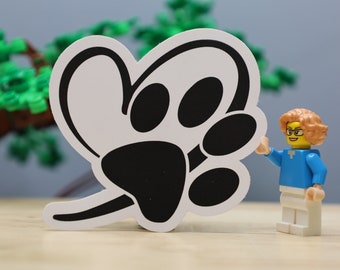 Decals Puppy I Love My Dog Paw Print Heart Vinyl