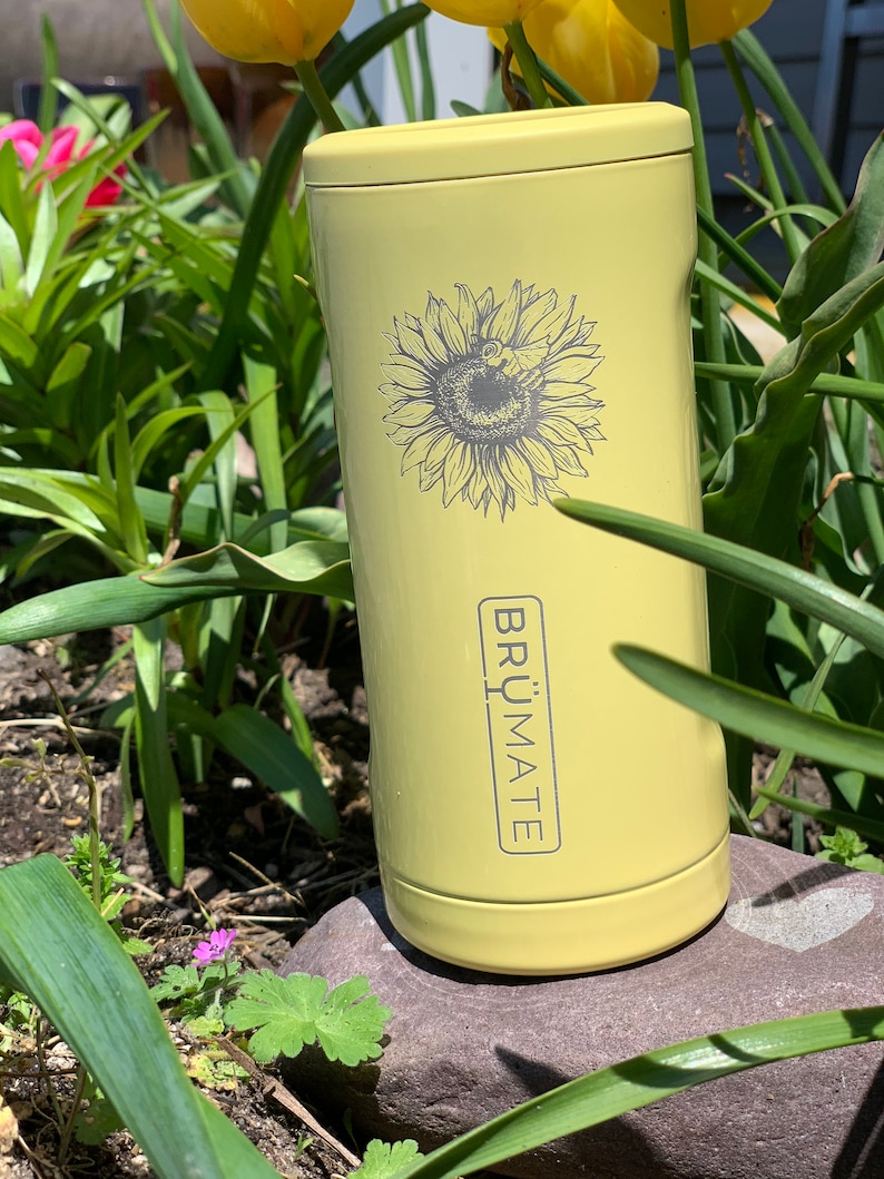 Free name engraving BrüMate slim brumate daisy yellow skinny Etsy Free name engraving BrüMate slim brumate daisy yellow skinny Etsy