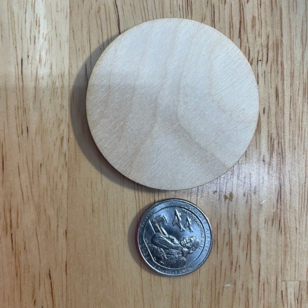 50- 1/8 thick 2.125 round birch ply wooden circles for crafts DYI wooden coins wood disks birch wood blanks