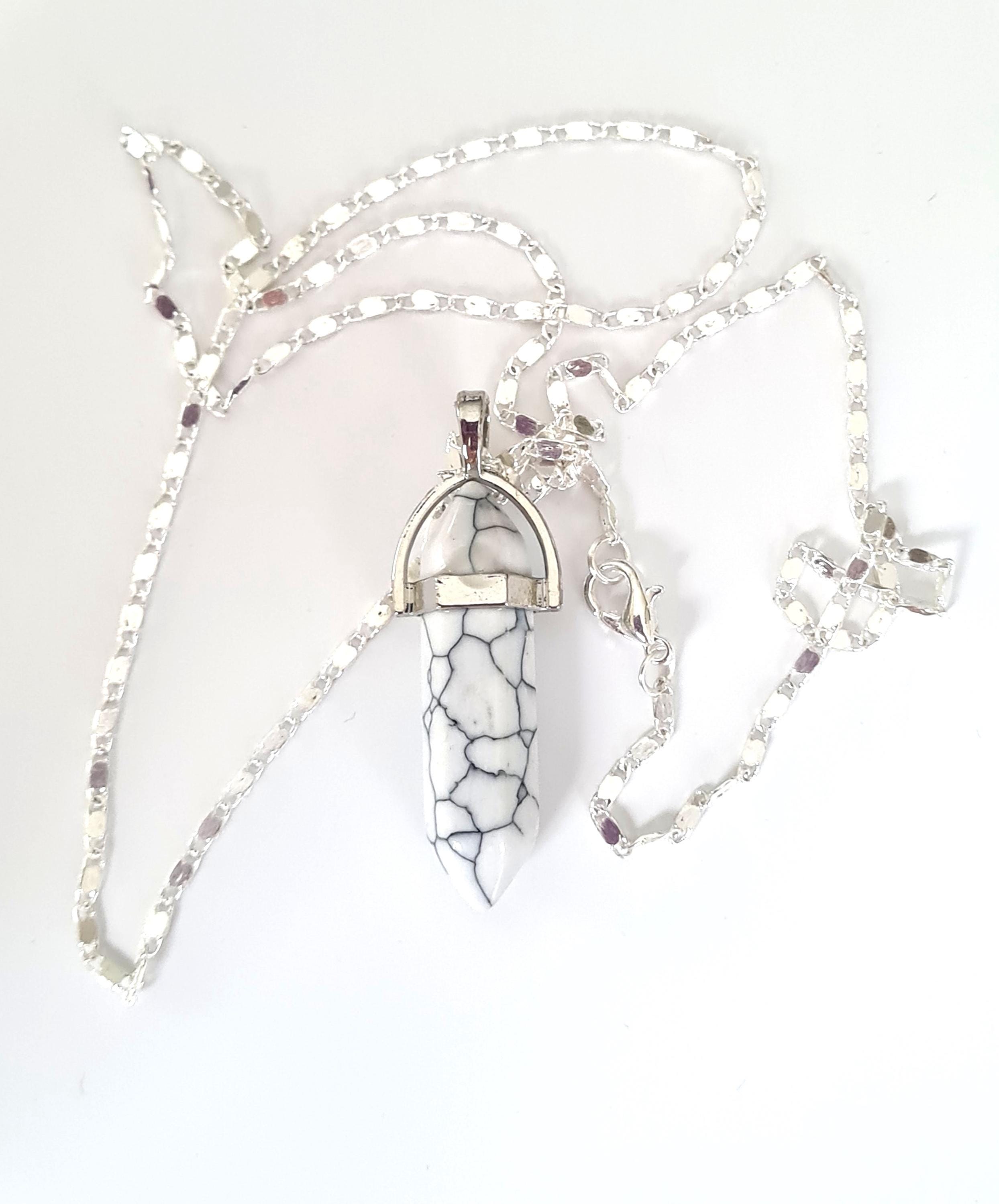 Ciondolo in argento sterling con pietra preziosa Howlite