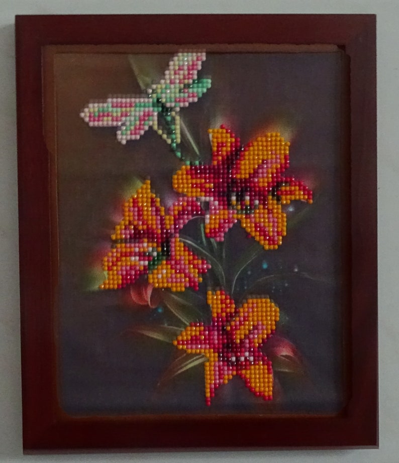 Diamond Painting Handmade Image Lily Orange