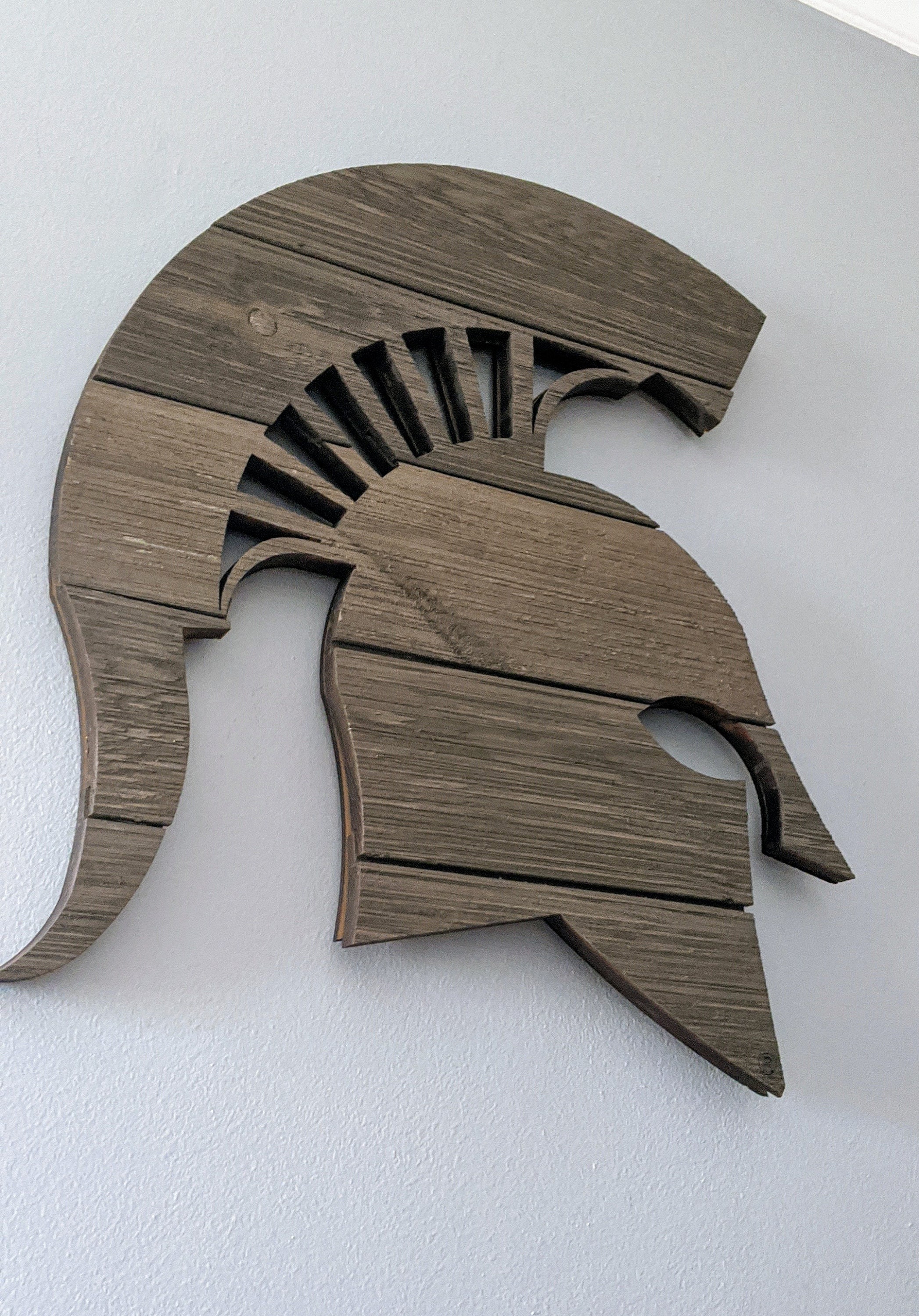 Michigan State University Spartan Head Wall Hanging Officially Etsy