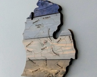 Michigan Mitten Vintage Style Wall Art