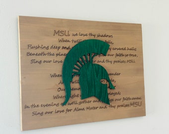 Michigan State University Spartans Engraved Wall Hanging Shadows Officially Licensed (8321) Gift (1171824SHAD)