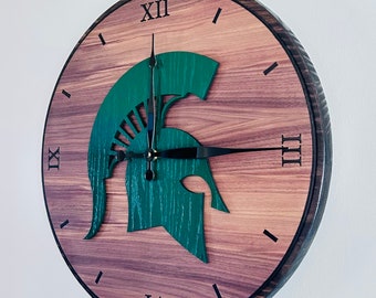 Vintage Michigan State University Spartans Clock. Officially Licensed (8321) Gift