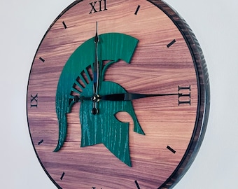 Michigan State University Spartans Clock. Officially Licensed (8321) Gift