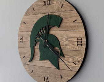 Michigan State University Spartans Clock - Officially Licensed