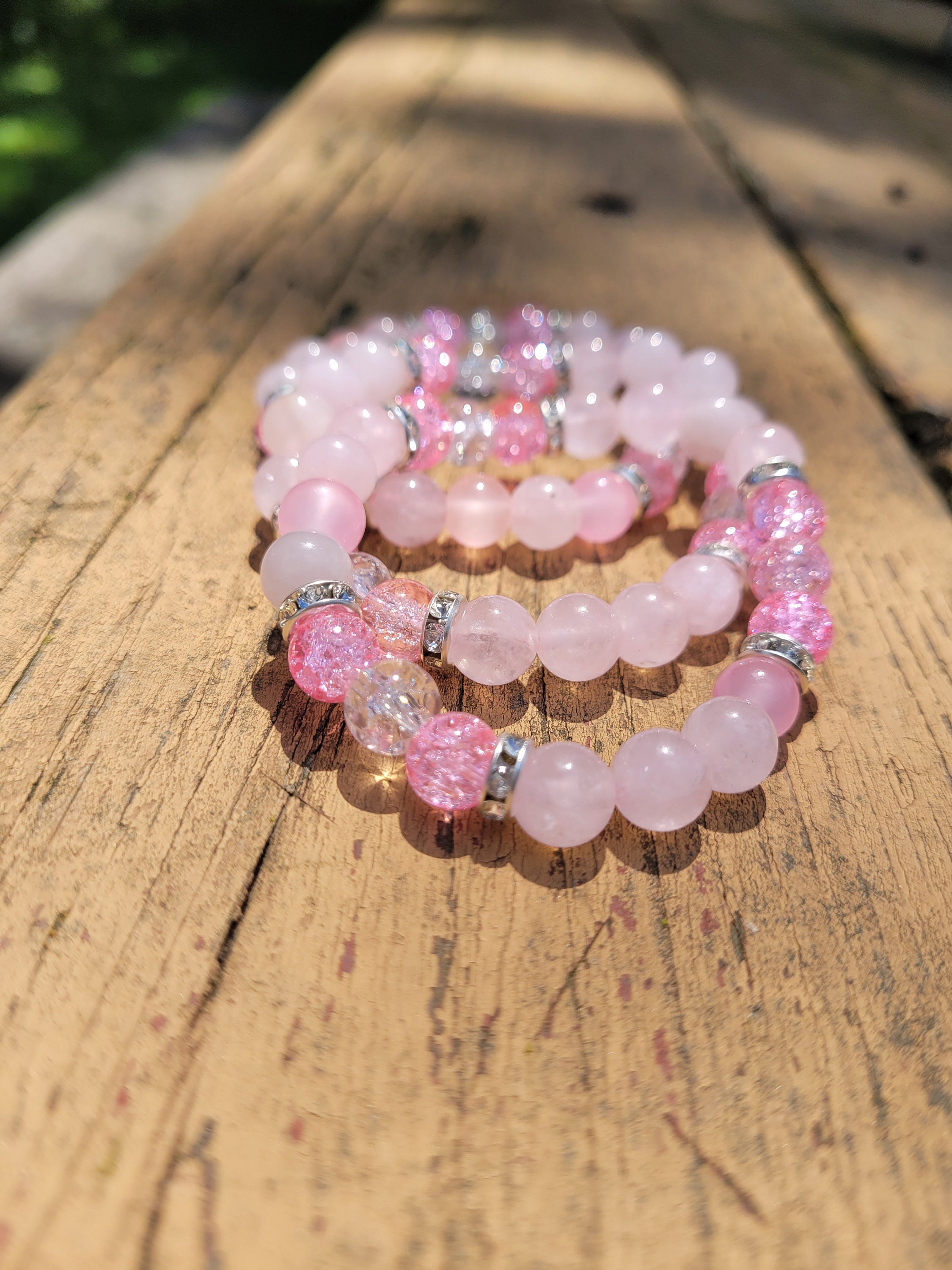 ★rosemont★ Silver Deep Green Bead Bracelet La Vie En Rose La Vie En Rose Inspired Handmade Gemstone Beaded Bracelet - Etsy