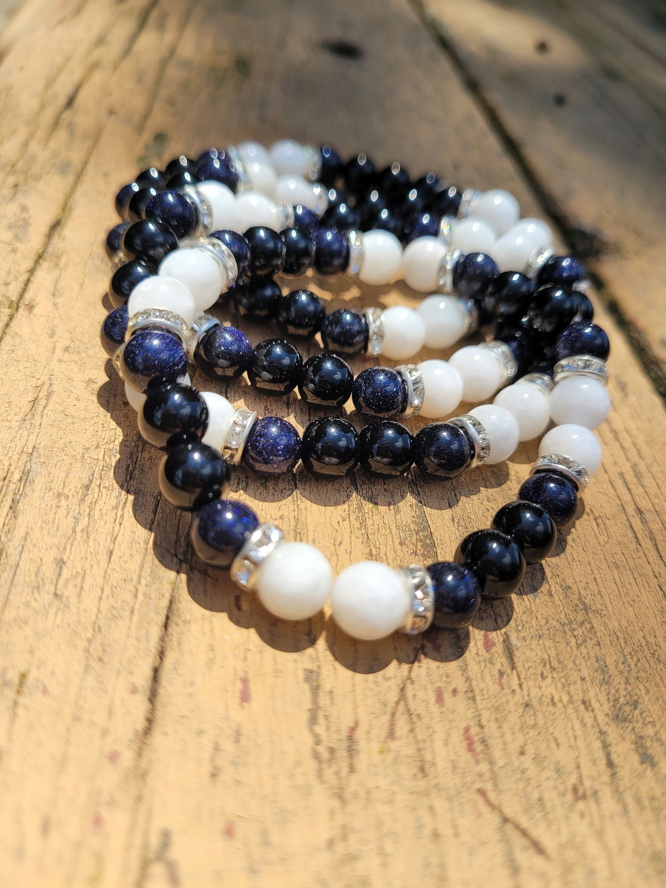 Lucy in the Sky With Diamonds Handmade Gemstone Beaded Bracelet