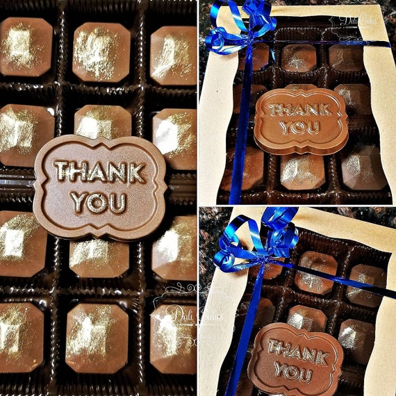 Chocolates Gift Box Set Gold Truffles Chocolate Jewels Thank Etsy