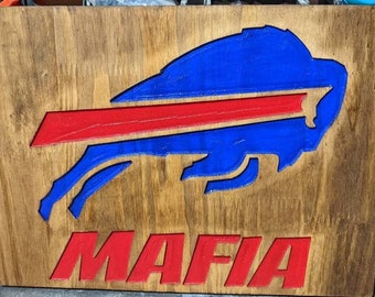 Bills Mafia Wood Carved Sign