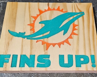 Fins Up! Small Desktop Sign